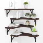 ROMGUAR CRAFT Corner Floating Shelves Wall Mounted Set of 4...